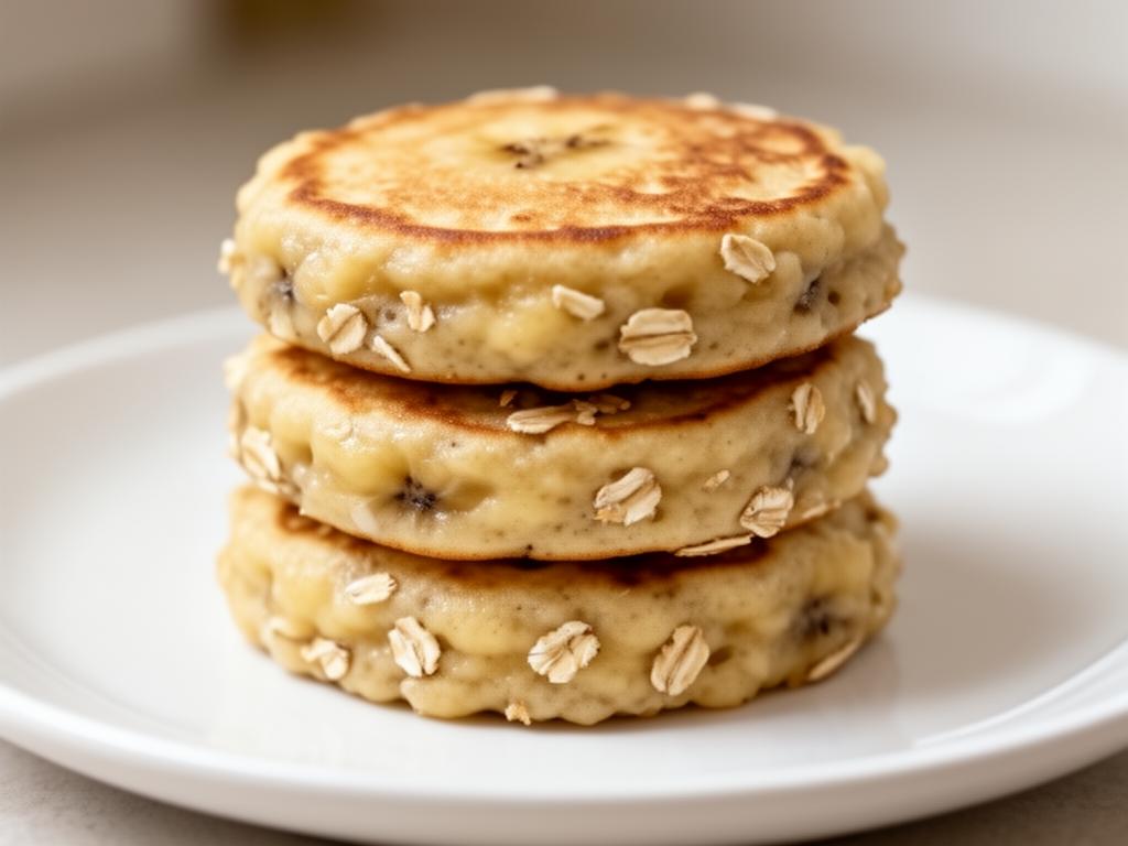 Tortitas blandas de plátano y avena